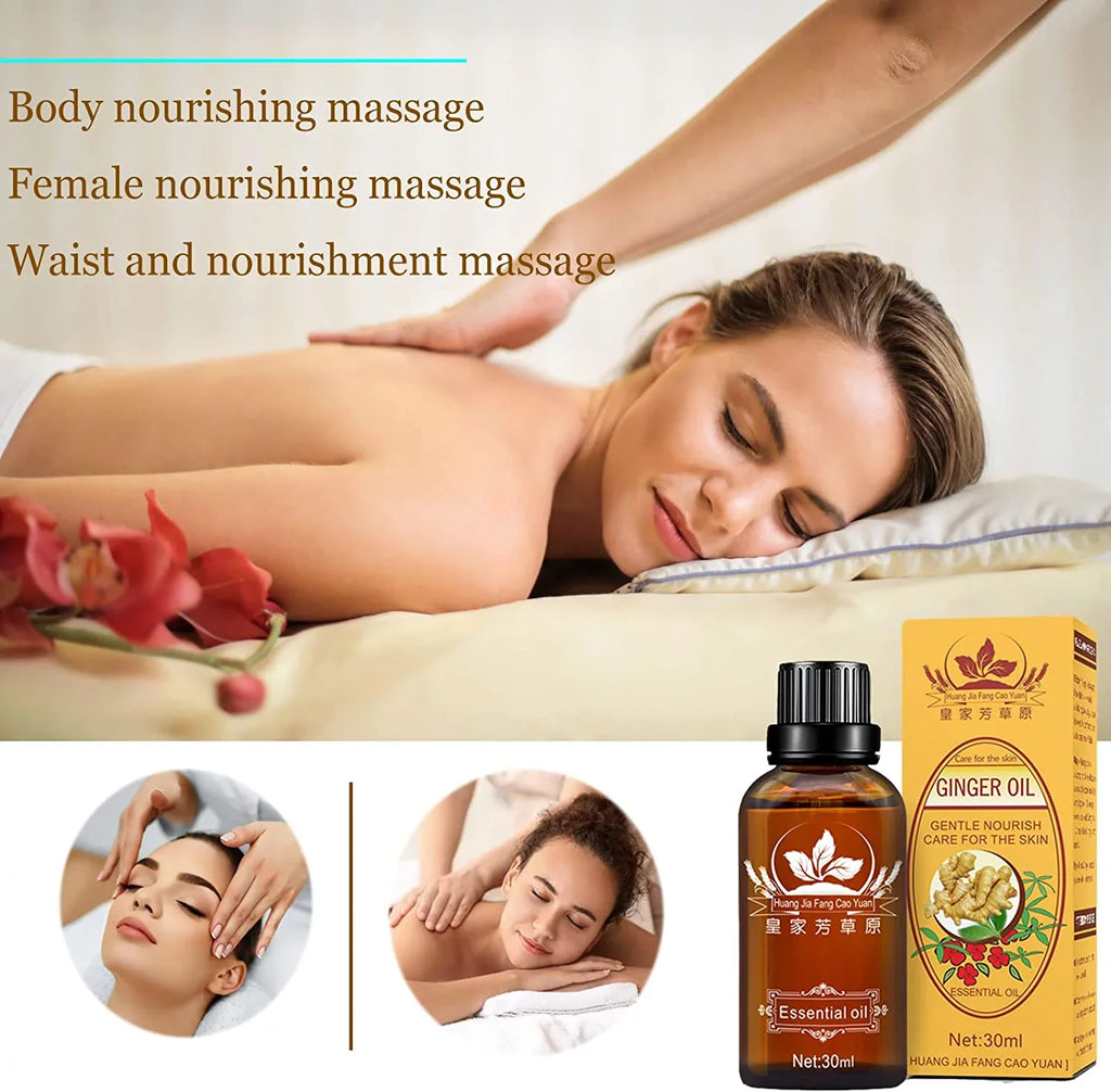Belly 5 Gift Oil, Valentine's Massage Drainage Drainage SPA Ginger Cosprof Oil Oil Day Ginger Grapeseed 100% Natural Ginger Lymphatic Massage, Skin, Perfect for Pcs Pure Set Oil, Massage