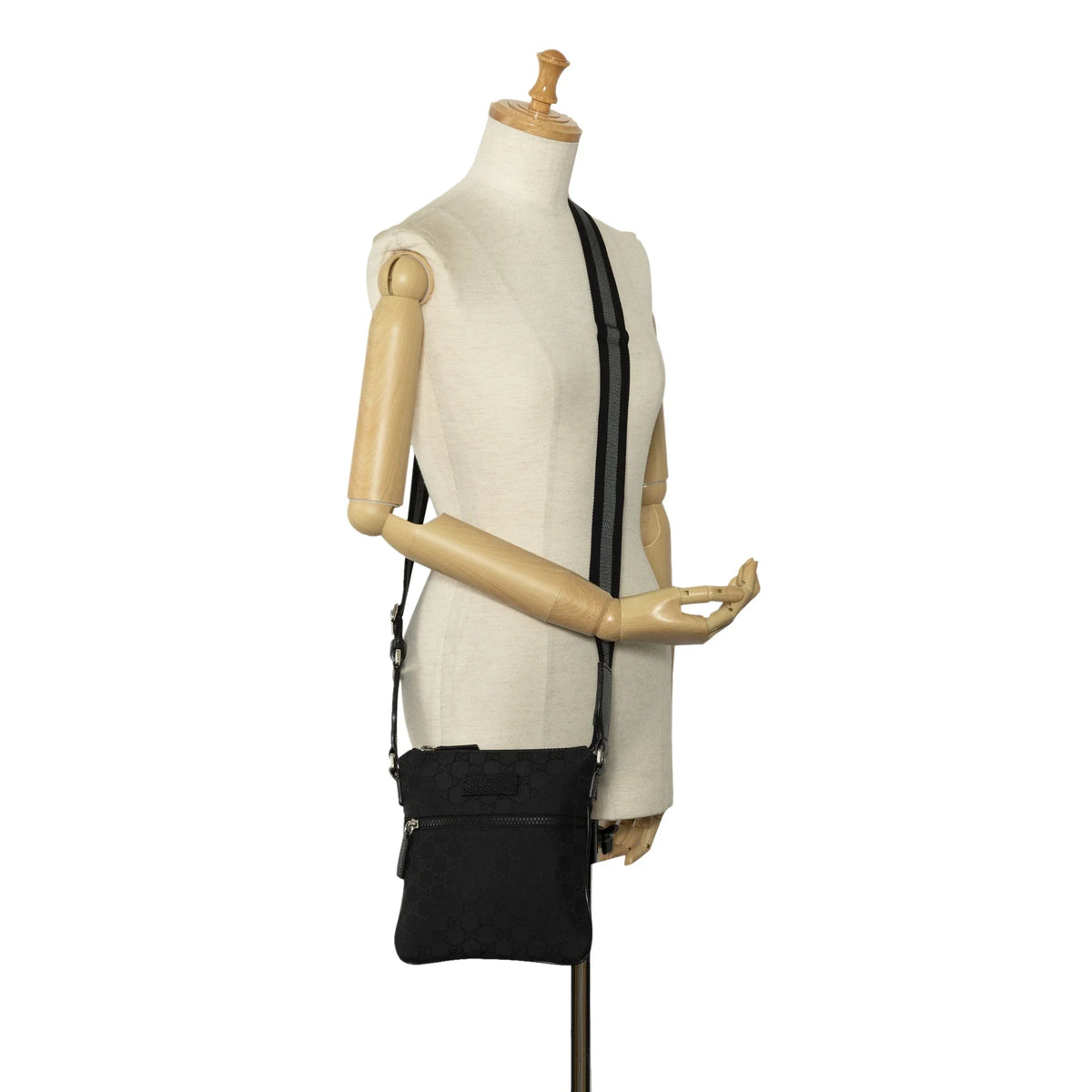 Crossbody Bag Black (Good) Fabric GG Crossbody Nylon Web Pre-Owned Unisex Authenticated Gucci