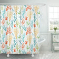 Tropical Bath Curtain Shower 66x72 Abstract Reef Sea Ocean Marine Curtain Colorful Life Graphic Coral KSADK inch