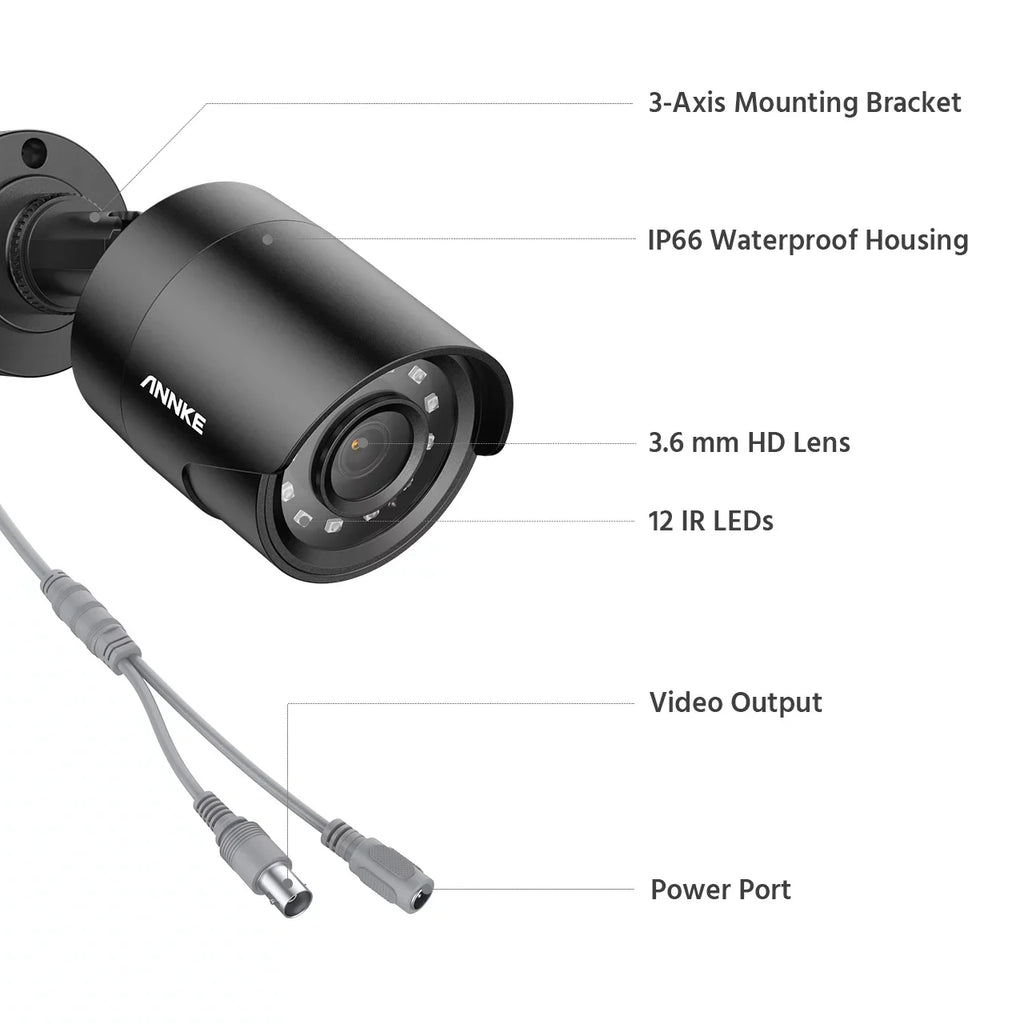Weatherproof System Camera Outdoor Drive 8CH Disk System 1080P 4PCS Bullet ANNKE Surveillance Kits Camera 2T Hard Surveillance With