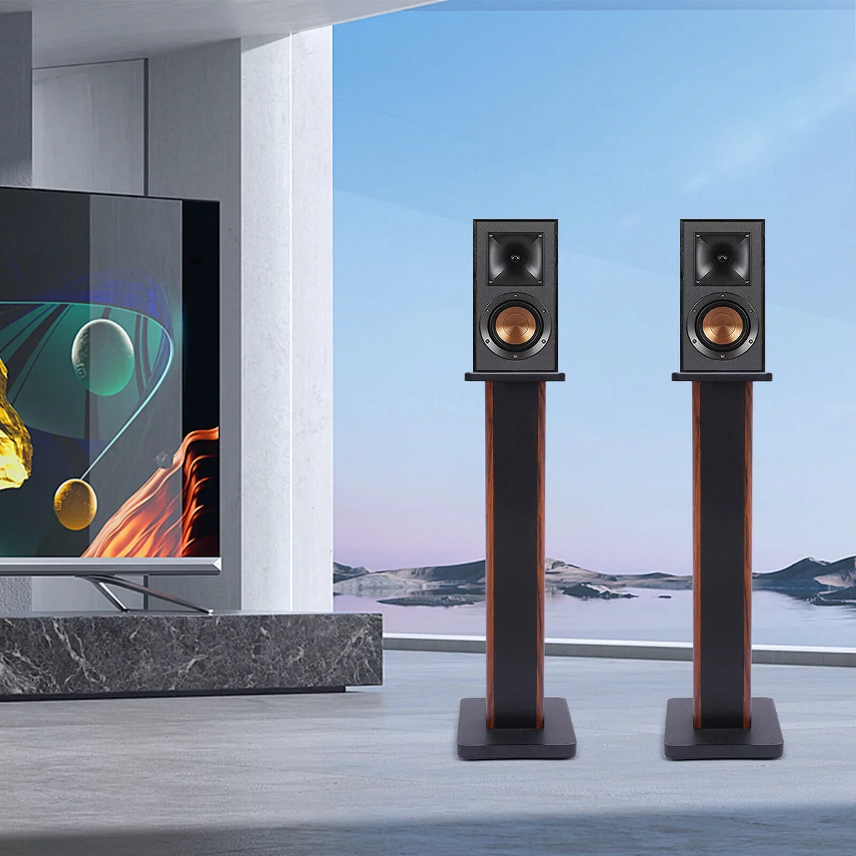 Theater Studio Stands Holder 2x28" Speaker Monitor Speaker Stand Multimedia Home