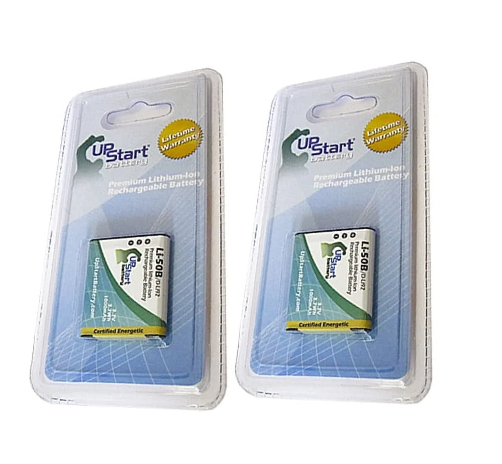 Battery Olympus Digital 3.7V, for Replacement Lithium-Ion) - 2x TG-620 (1000mAh, LI-50B Camera Olympus Pack UpStart Battery Battery -
