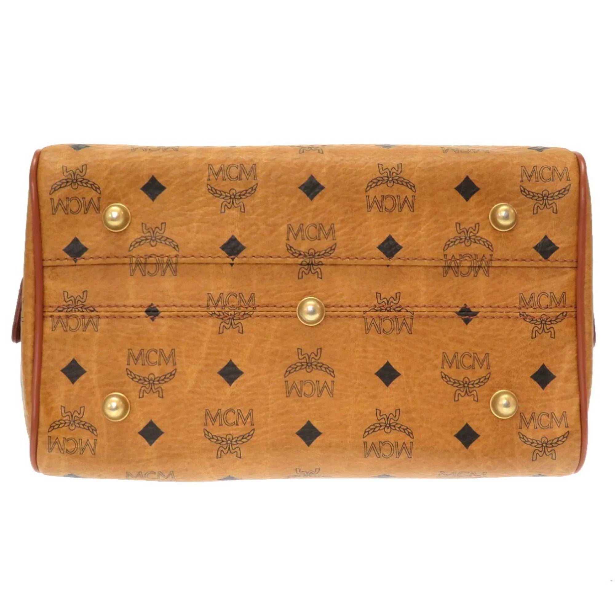 Canvas Handbag Visetos Brown (Pre-Owned) MCM