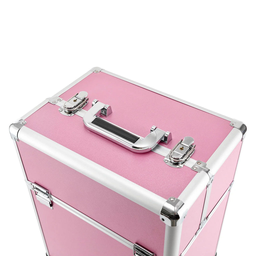 Storage Organizer (Pink) Cosmetic Case Box Trolley Makeup Professional Train ZhdnBhnos Extendable Rolling