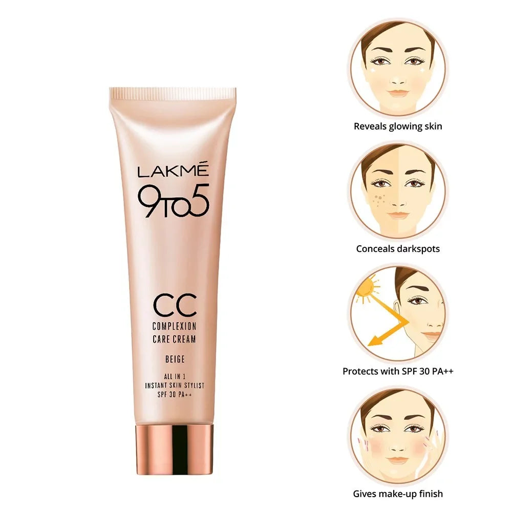 '- Mini, 9 Cc LAKMÉ 30 9 Cream To - 5 Natural 01 Face Makeup Spf Beige, G Light With Coverage,