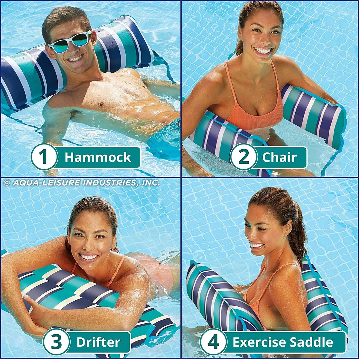 Aqua Float, Purpose Deluxe Multi 1 Pack) XL (2 Monterey 4 in Hammock Teal
