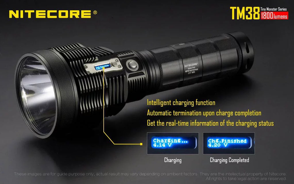 at Nitecore Searchlight can Value go -Both home E4K and be Flashlight TM38 the or Pack: Recharged Outdoor on
