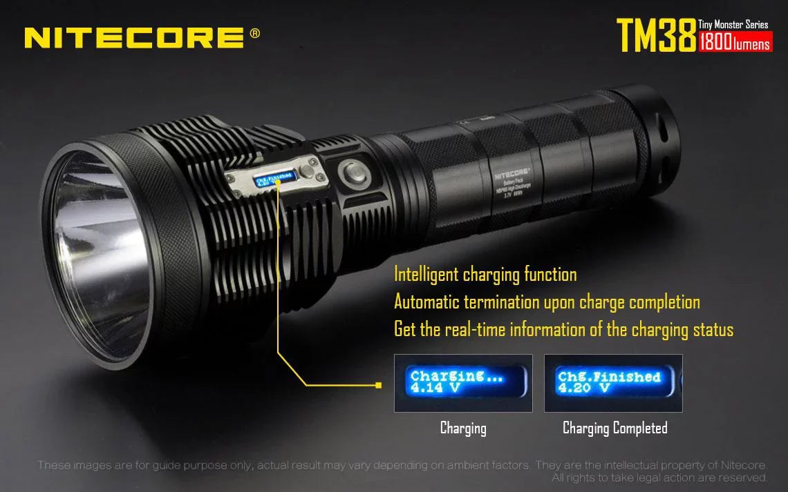 at Nitecore Searchlight can Value go -Both home E4K and be Flashlight TM38 the or Pack: Recharged Outdoor on