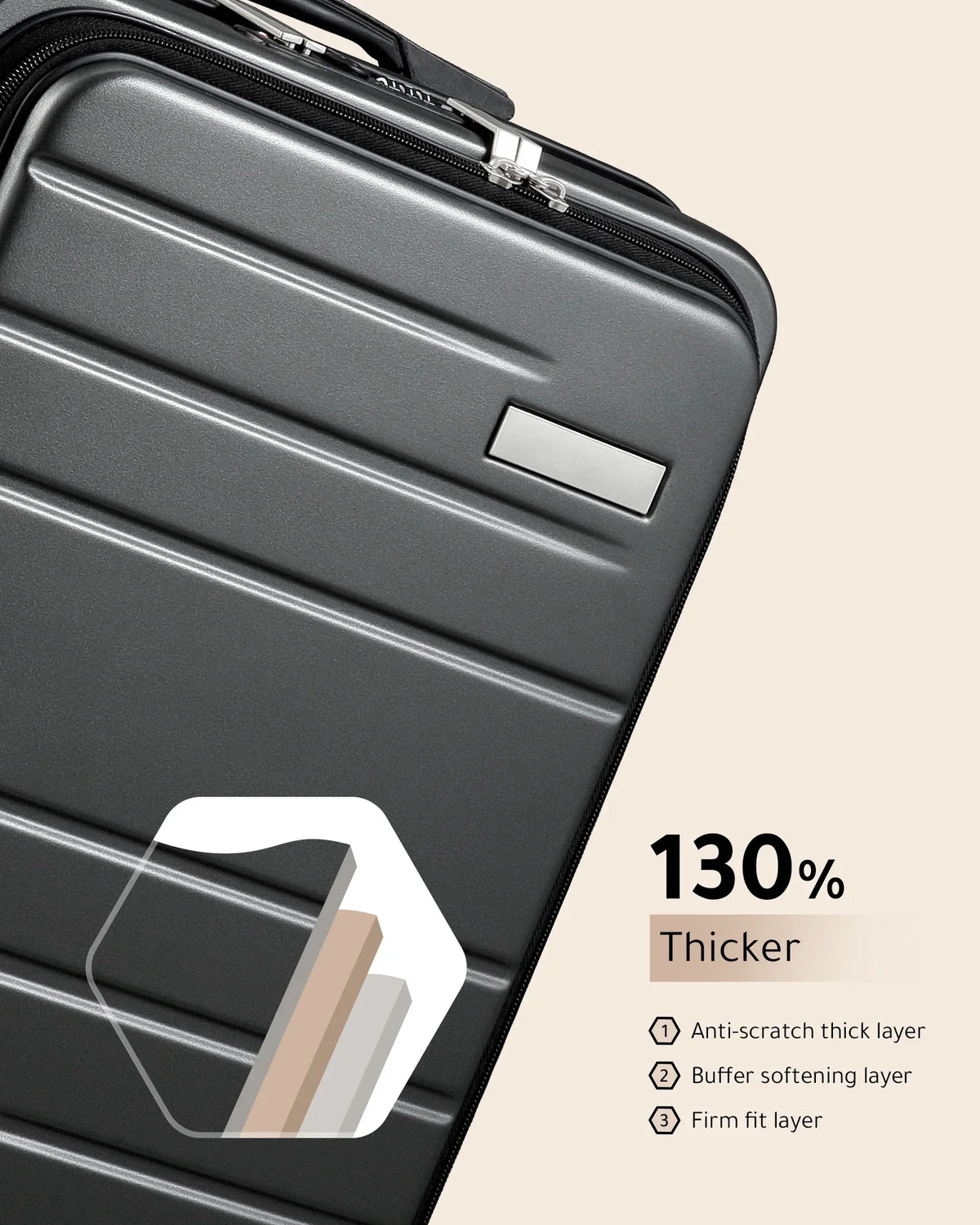 on Hardshell with Carry Front USB Luggage, Port Pocket and LUGGEX Expandable Suitcase