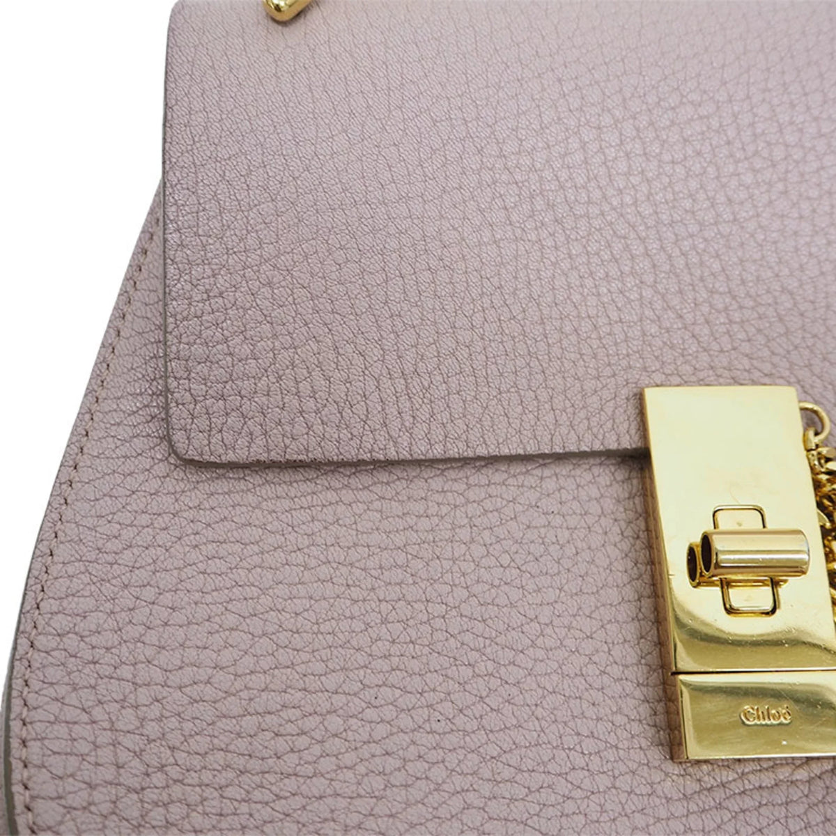 Chloé 3S1031-9 Bag Pre-Owned Ladies (Good) Pink Shoulder Chain Leather Drew Chloe