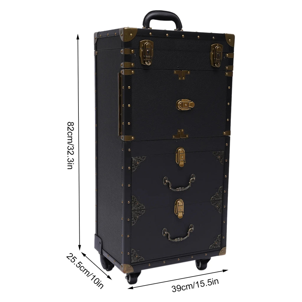 Hair with Trolley Dryer Aiqidi Box Beauty Case Holder Hairdressing Stylist Cosmetic Lockable Organizer Tool Rolling Travel Makeup Salon Train Barber Luggage