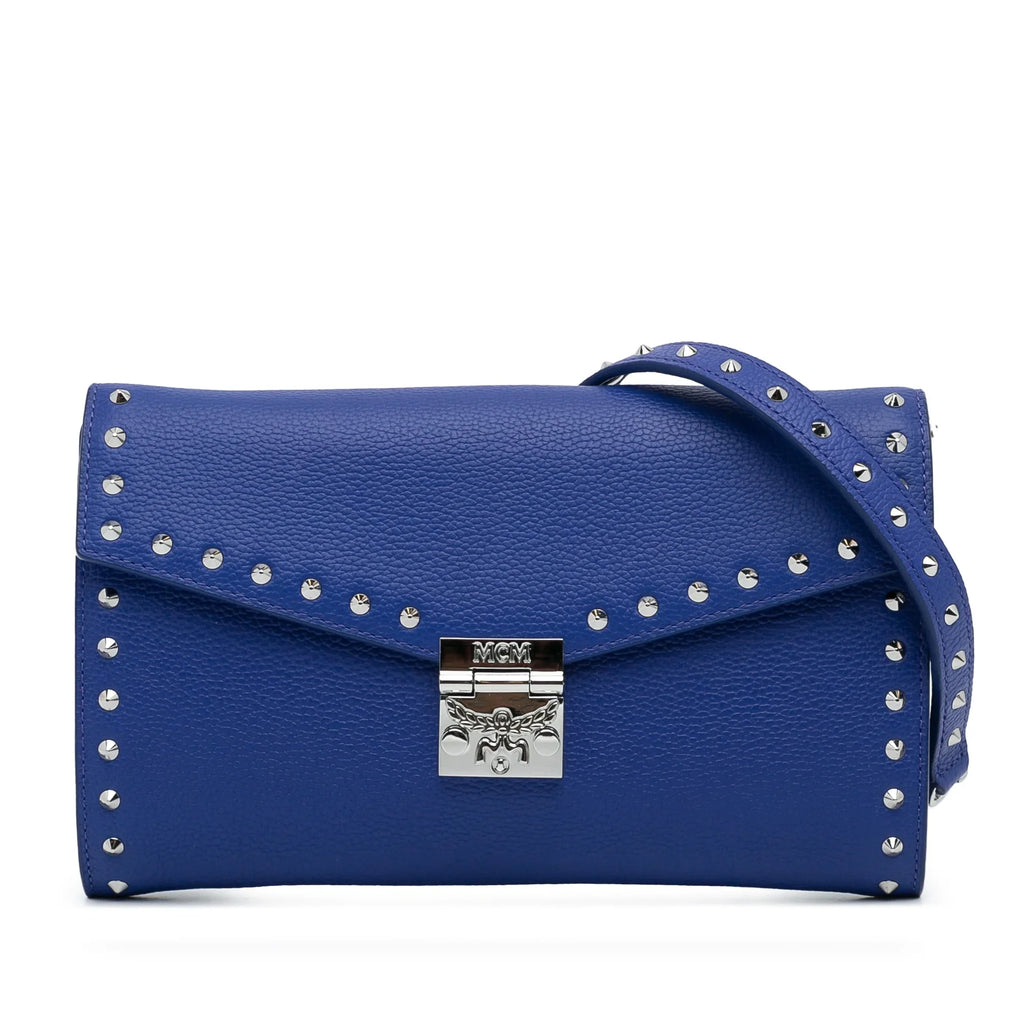 Bag Pre-Owned Crossbody Patricia Unisex Studded (Good) on Authenticated Calf Wallet Chain Leather MCM