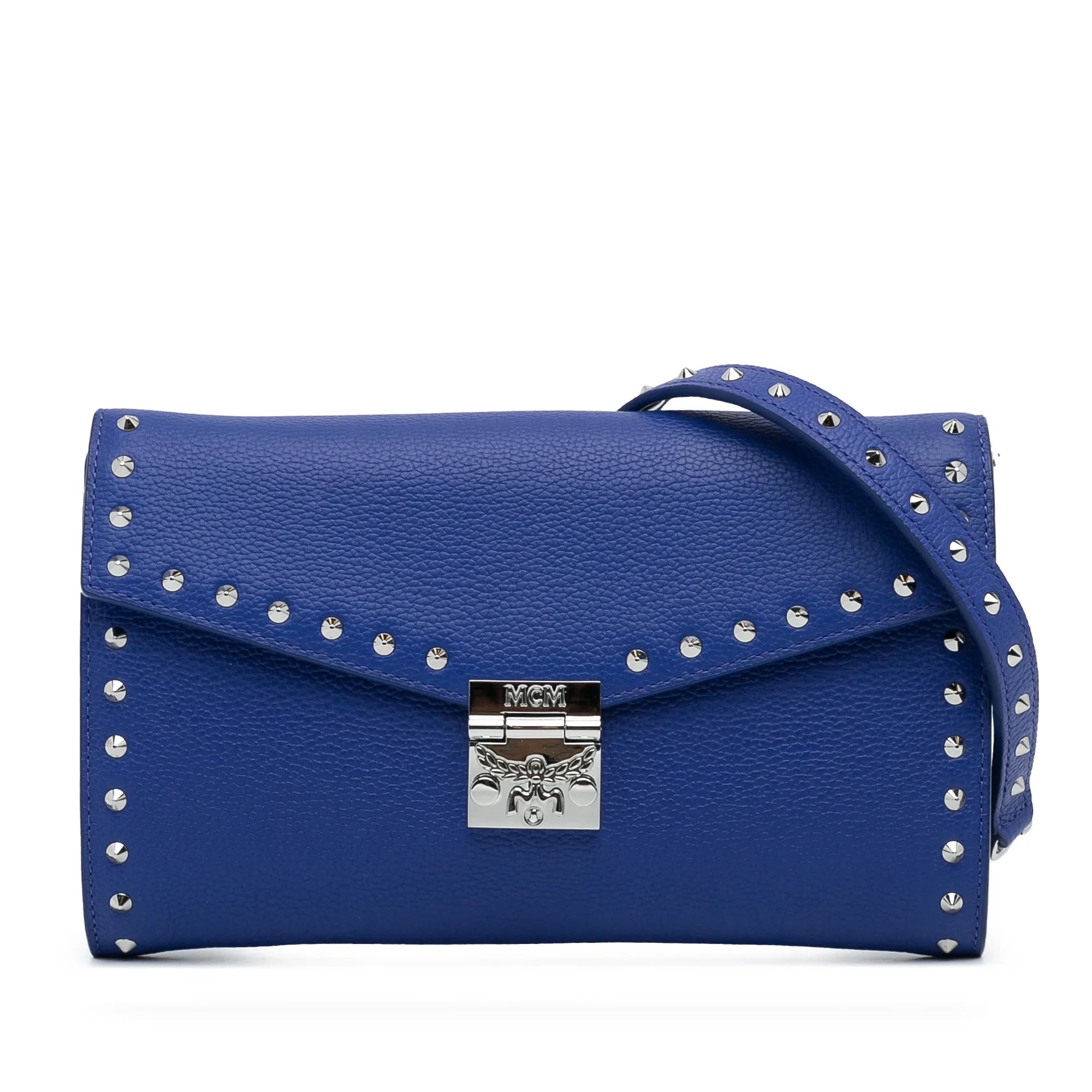 Bag Pre-Owned Crossbody Patricia Unisex Studded (Good) on Authenticated Calf Wallet Chain Leather MCM