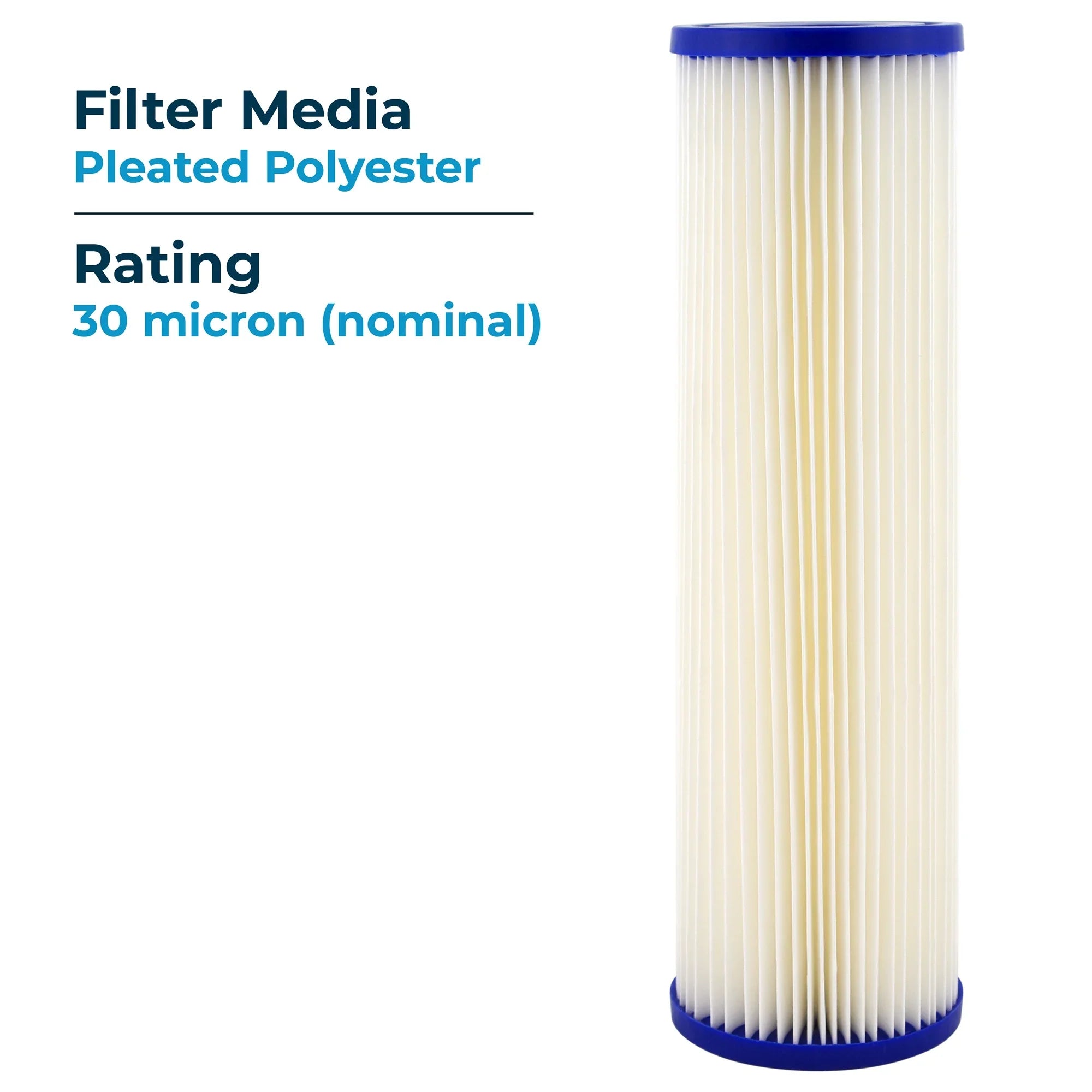 Cartridge, (24 Polyester SpiroPure Pleated 2.5" Filter 10 Micron Pack) x 30