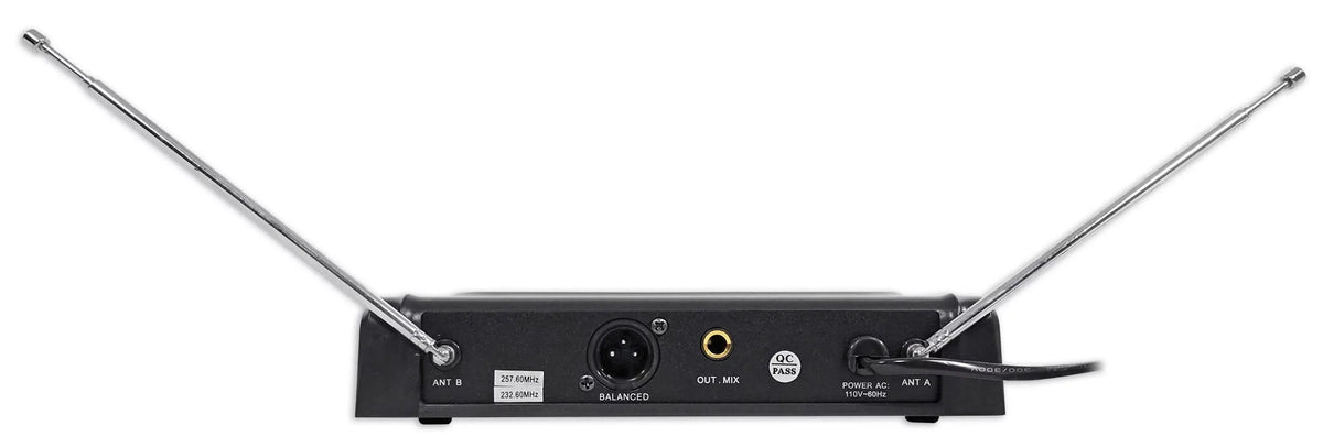 Machine Mics Wireless w/5.25" Rockville System VHF Home Theater/Karaoke Sub+(2)
