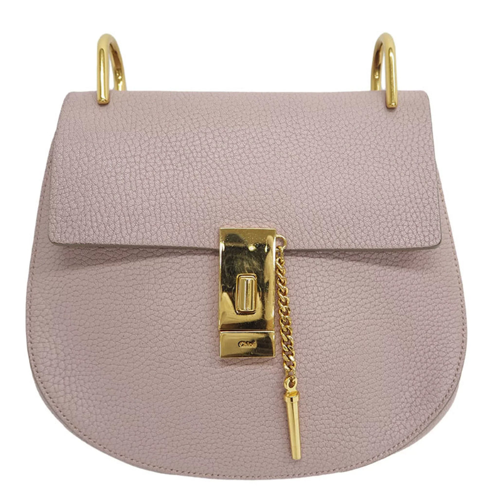 Chloé 3S1031-9 Bag Pre-Owned Ladies (Good) Pink Shoulder Chain Leather Drew Chloe