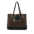 Fendi Unisex Fabric Canvas Bag (Good) Brown Pre-Owned Coated Tote Zucca Authenticated