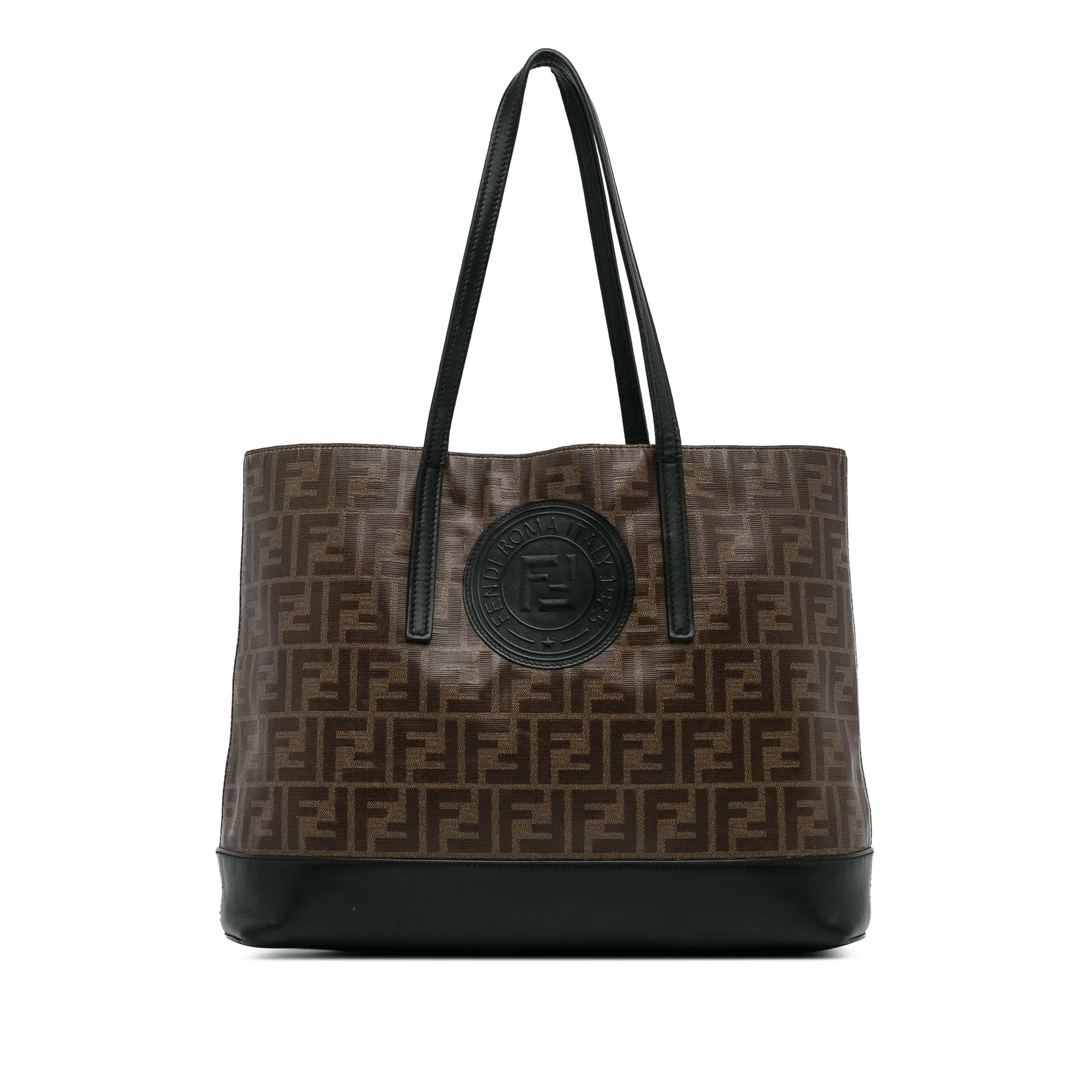 Fendi Unisex Fabric Canvas Bag (Good) Brown Pre-Owned Coated Tote Zucca Authenticated