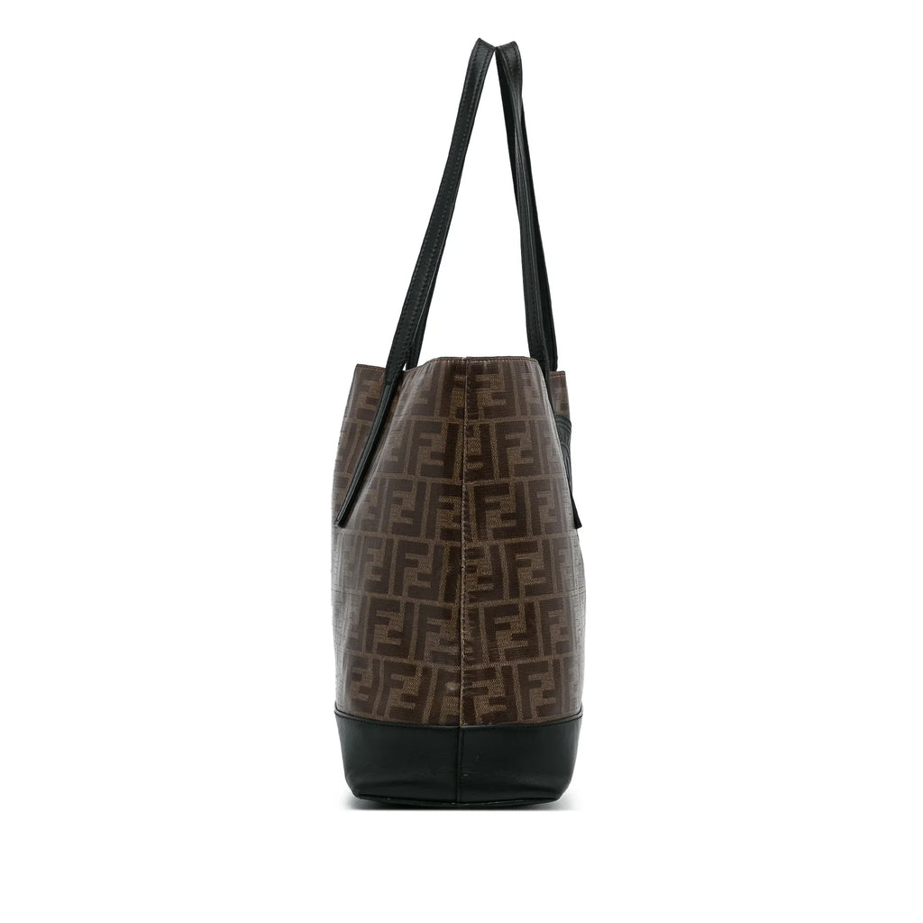Fendi Unisex Fabric Canvas Bag (Good) Brown Pre-Owned Coated Tote Zucca Authenticated