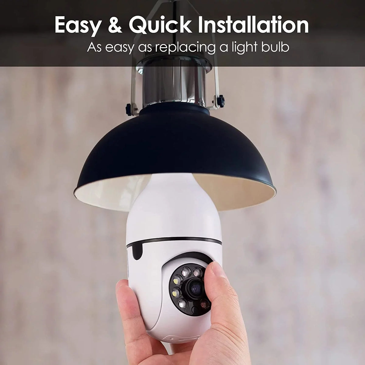 Degrees Mobile Full-Color Vision(2 View Camera, Night Camera, 1080P Wi-Fi Outdoor Remote Surveillance Phone E27 Bulb 360 Light Camera and Camera, Security PCS)
