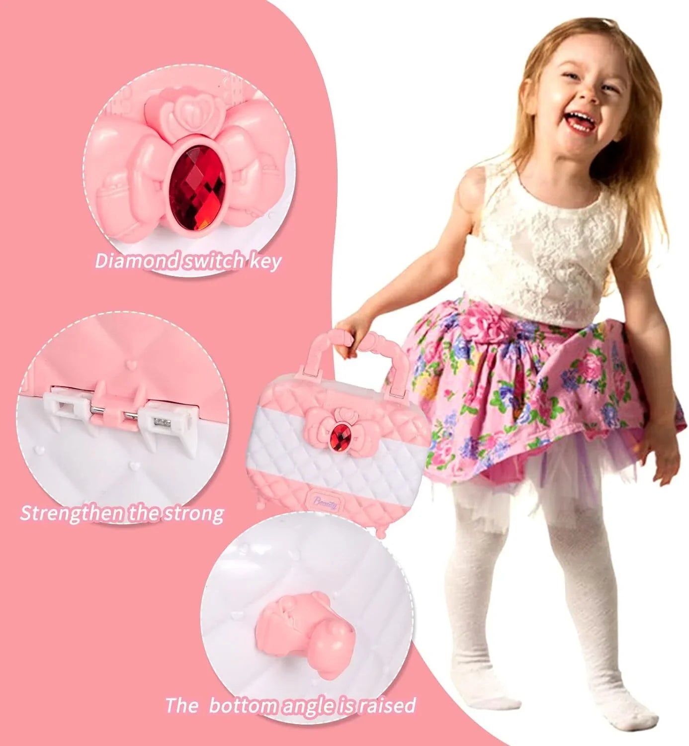 Cosmetic & Christmas Washable Kids Girls, Pink Toddler Real Kit for Gift, 3-12 Makeup Makeup Olds Makeup Safe Set, Birthday Set for Toys Year Kids Girls 24Pcs Makeup Non-Toxic Frozen