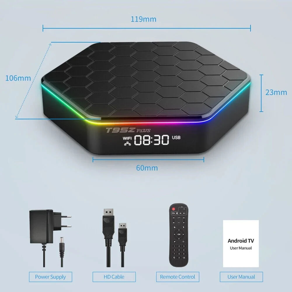 Android 6K Stream 12.0 Player: T95Z Plus Box TV Smart JahyShow 4+128G HD with
