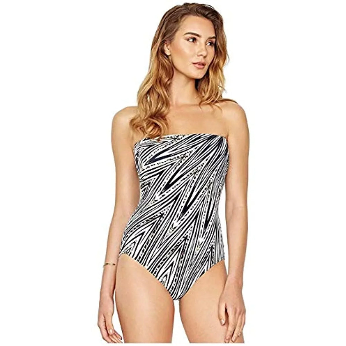 Swimsuit Bandeau Gottex One Piece Women's (10-Medium) Black/White