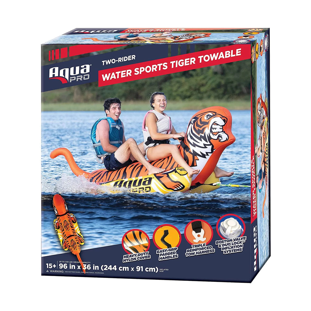 AquaPro Person Orange Rider, 96 Water Heavy Duty Tiger 2 Inch Nylon Towable