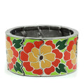 Women's Luxe Flower Designs Stainless Steel Stretch Jewelry Bracelet Designed