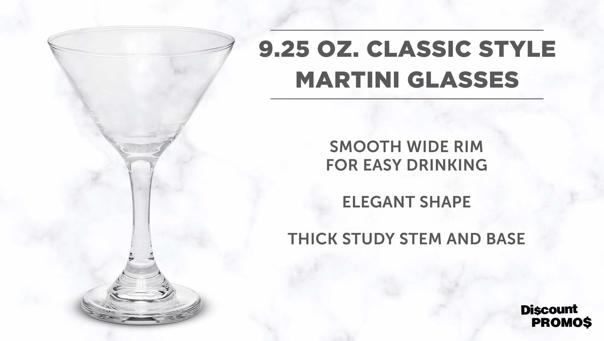 Martini 10, Clear Glasses Events oz. Wedding Cocktails, Classic - Great - 9.25 Pack Party Set Favors, Bulk of Favors, for