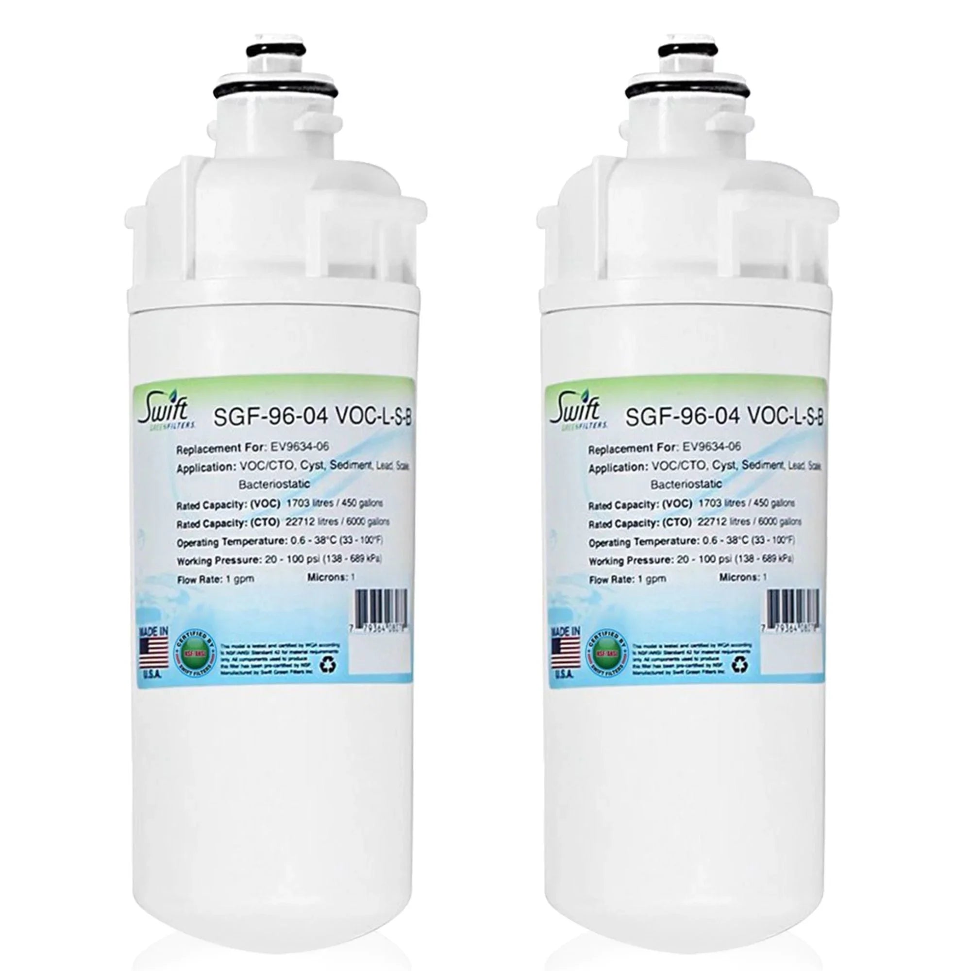 Water in Compatible USA Green Filters Filter EV9634-06, for 2) Made SGF-96-04 Swift of VOC-L-S-B Commercial (Pack