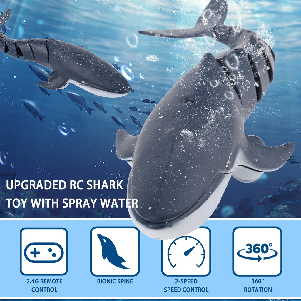 Pool Water Whale RC Boys Class Toys, Shark Pool Kids, for RC Ant Control Spray Girls, Toy for Swimming Boat Diving Boat for Toys Toys, Remote
