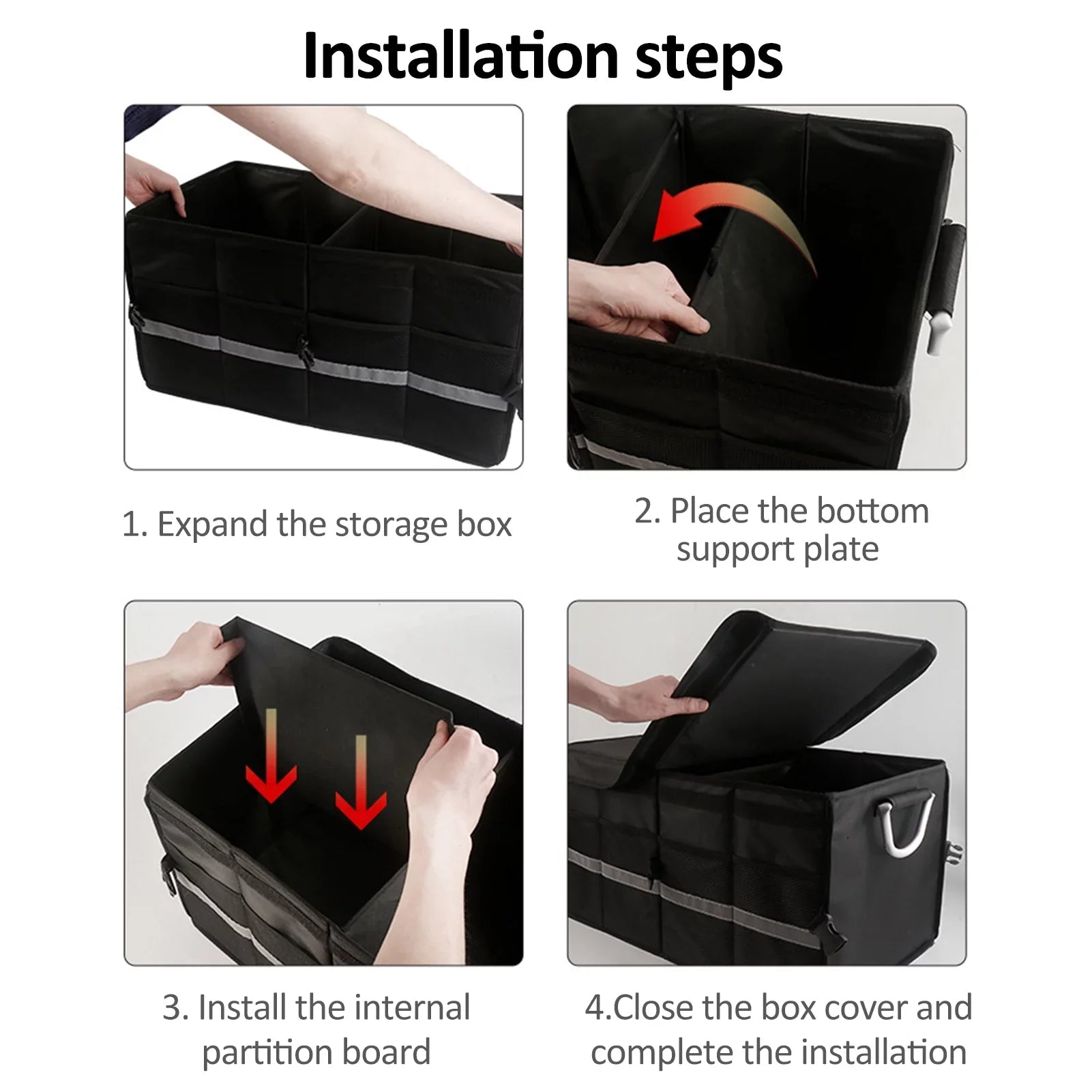 Organizer Strip Automotive Cargo Organizer Storage material Storage with Car Trunk OWSOO Car Oxford Car Trunk Box Reflective 55L Box Folding