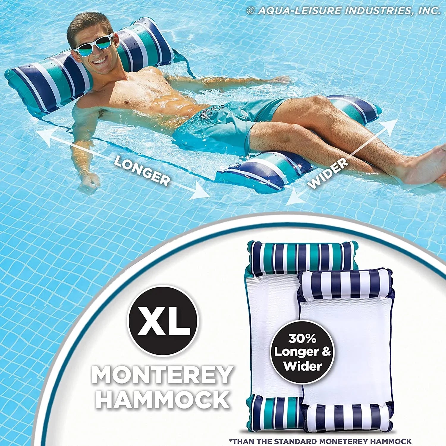 Aqua Float, Purpose Deluxe Multi 1 Pack) XL (2 Monterey 4 in Hammock Teal