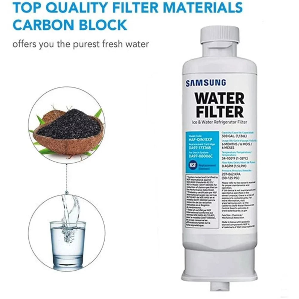 DA97-08006C 3 Water Filter Refrigerator HAF-QIN/EXP, Replacement HAF-QIN, Pack DA97-17376B BRF365200AP/AA,