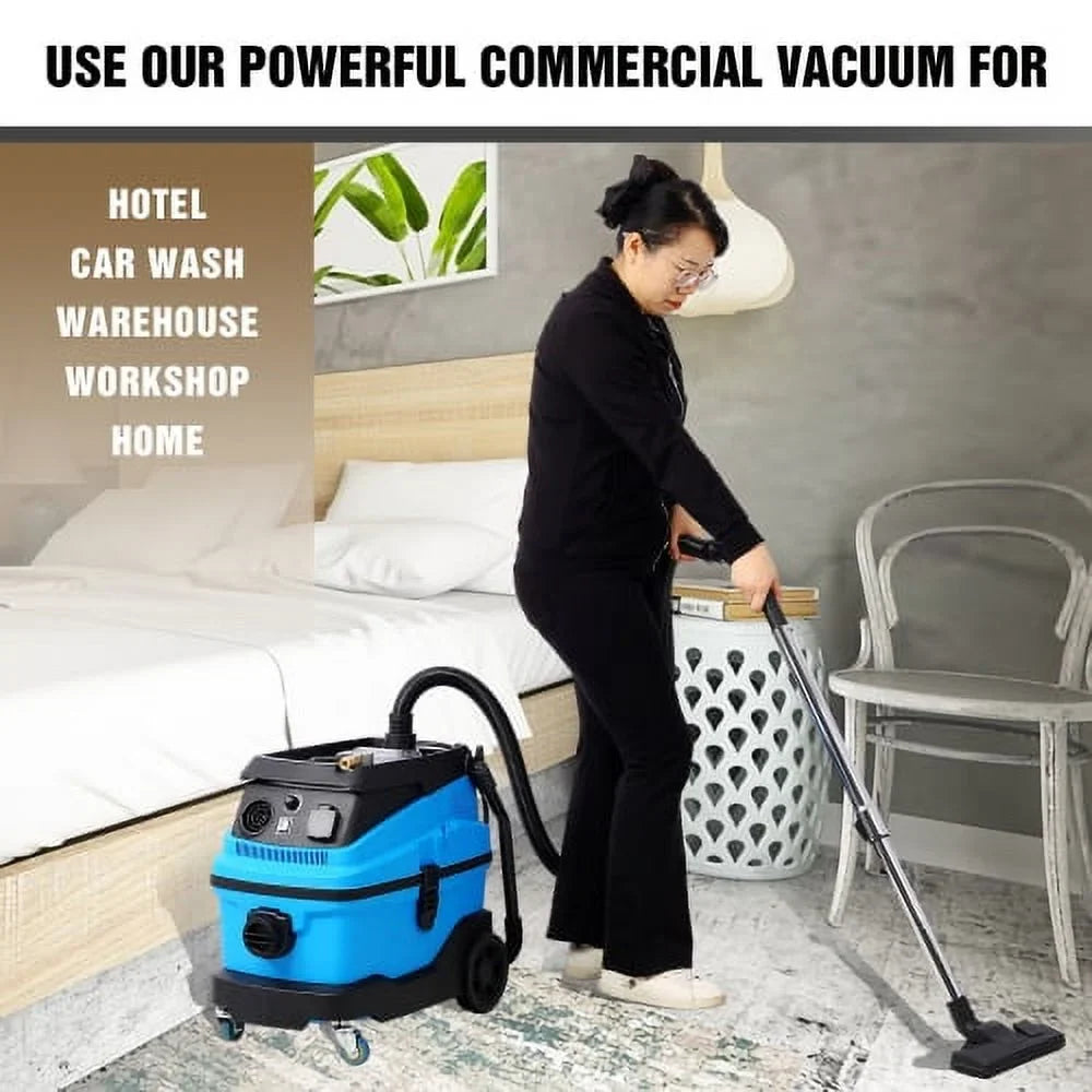 Suction Vacuum Hp Peak and Hair Capacity Hard in Home, 1200W 18KPA Floor 3 8 Large Great 1 Cleaner Workshop, Gallon Powerful Pet Shop Than Wet for More Garage, Vacuum Dry Blow 6 with