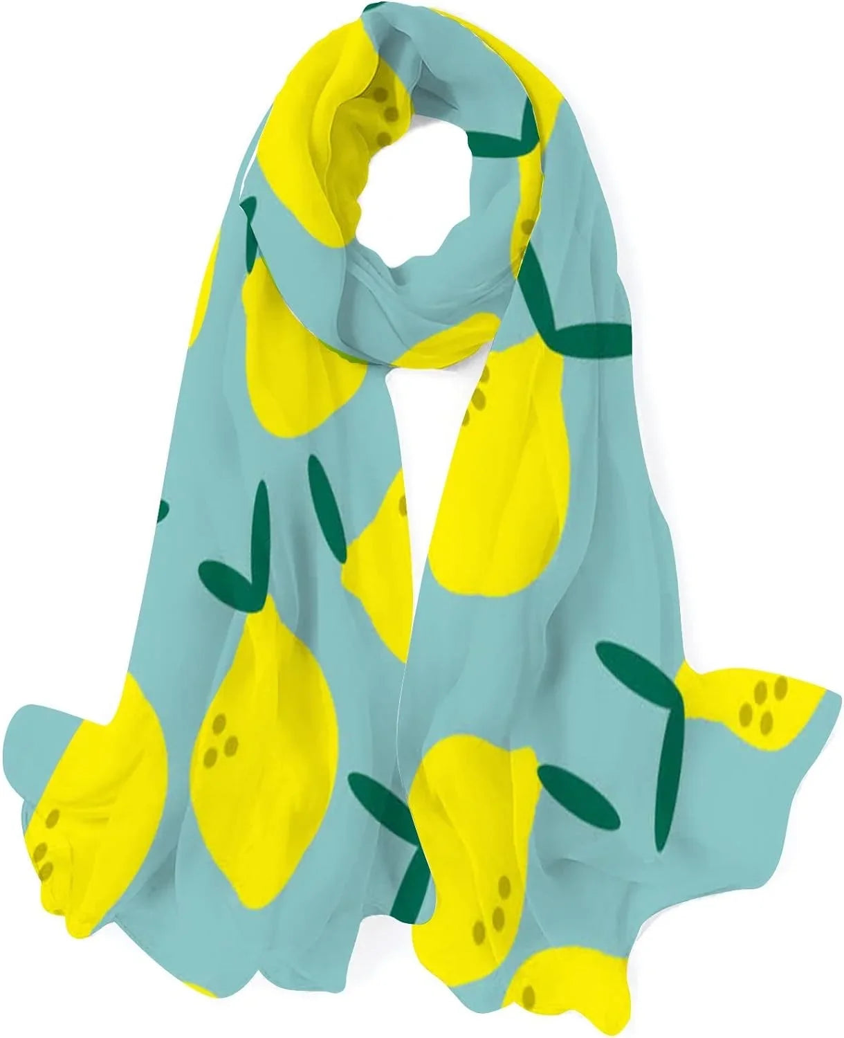 Scarves for Long Girls Shawl Women Scarf Pattern Lightweight Lemon Silk Wrap Simple Hyjoy Neck