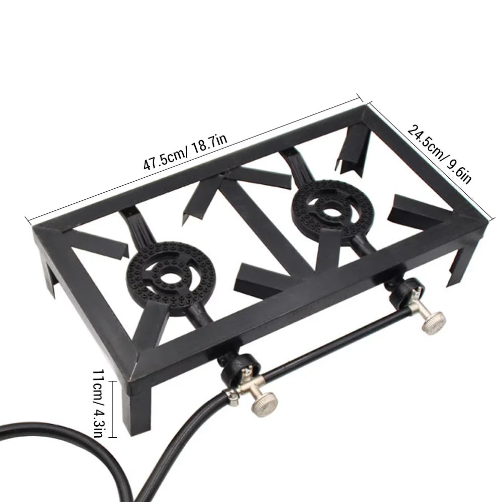 Cooking Double for and Iron Gas Reliable for Needs Camping Durable Furnace Patio BBQ Stove (Standard), Propane Anself Cast Cooking