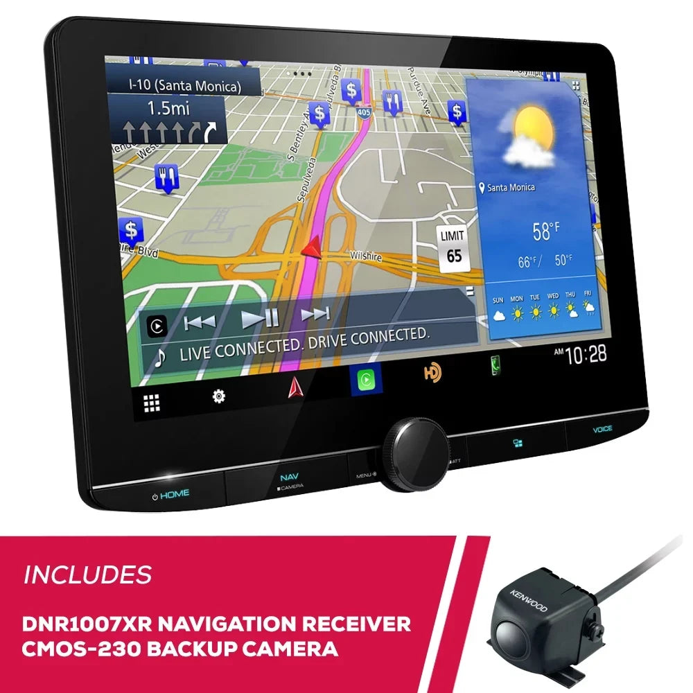 and Universal CMOS-230 DNR1007XR Backup New 10.1" Navigation Receiver Kenwood Camera