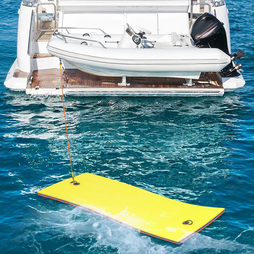 Outdoor Water XPE Water Pad 3' Tear-Resistant Pad Mat, River Lake Foam 3-Layer x Water Floating 9' Activities, Pool Ocean Floating Yellow for Magshion Lily