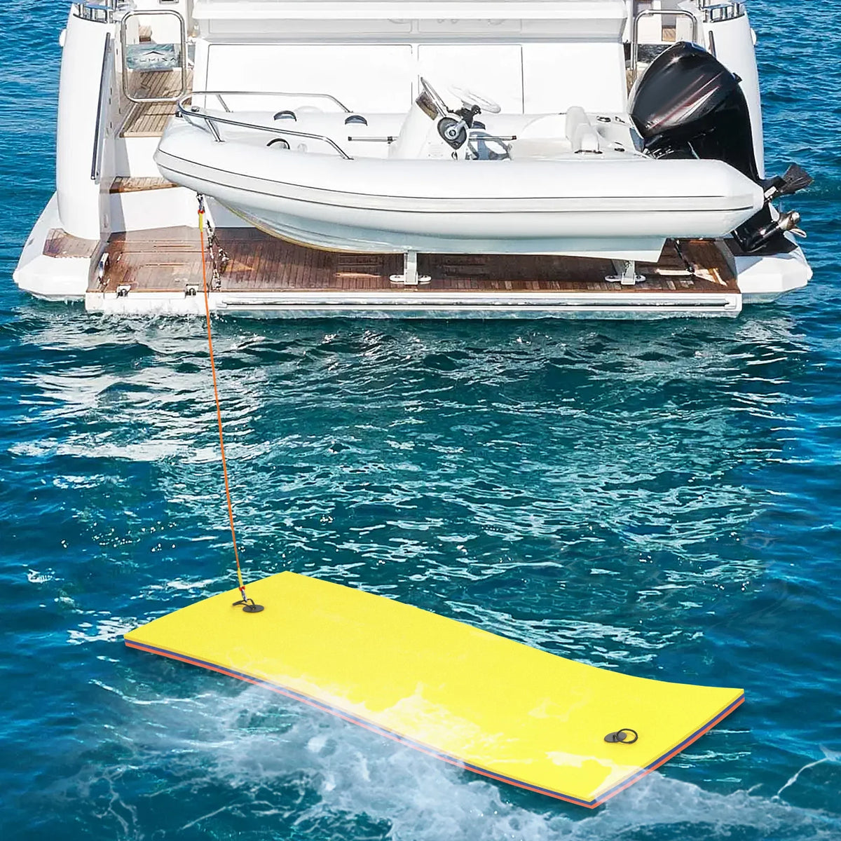 Outdoor Water XPE Water Pad 3' Tear-Resistant Pad Mat, River Lake Foam 3-Layer x Water Floating 9' Activities, Pool Ocean Floating Yellow for Magshion Lily