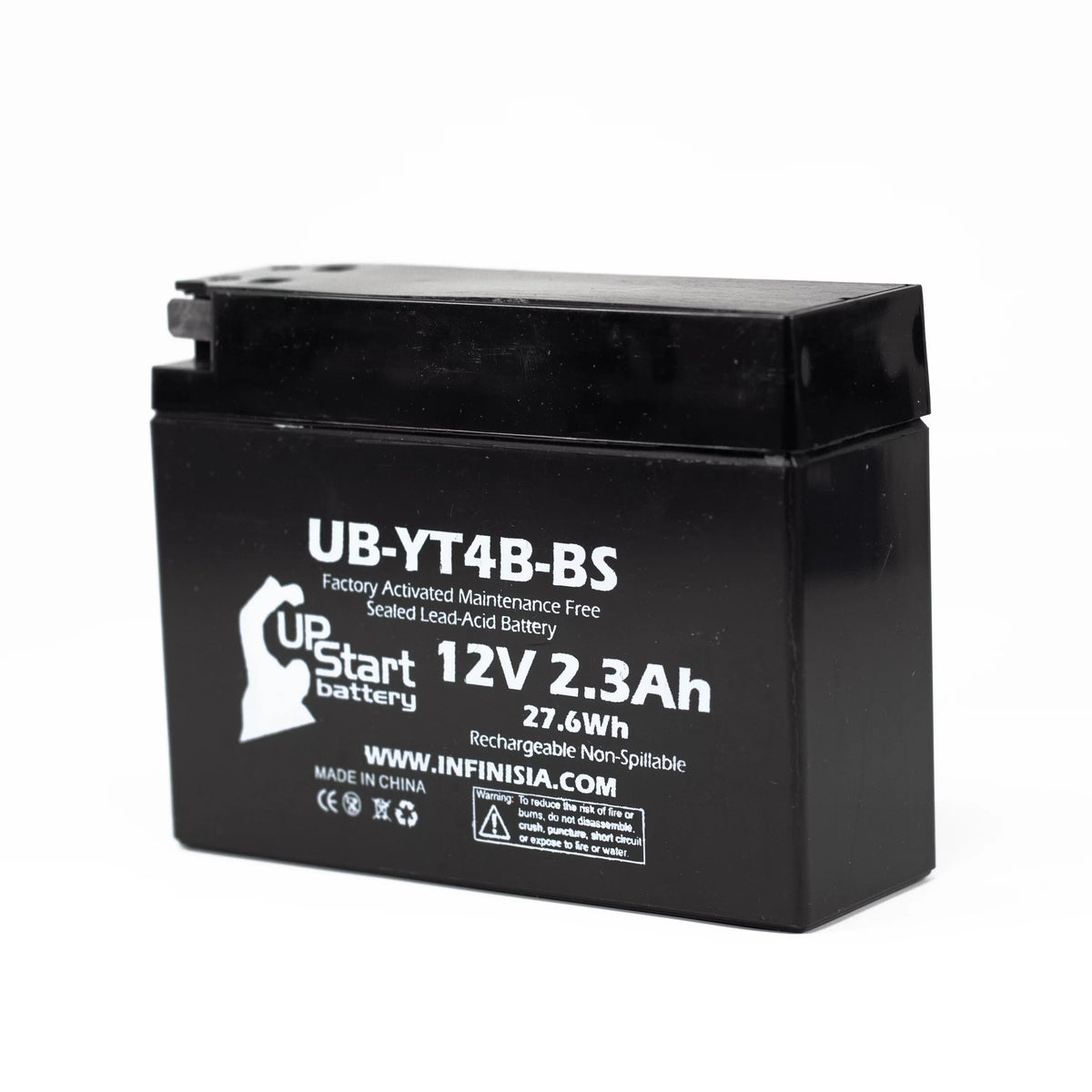 2015 UpStart 110CC 3-Pack for TTR110E 2.3Ah, Replacement Maintenance Factory 12V, Battery Free, - Motorcycle Activated, Battery Yamaha UB-YT4B-BS