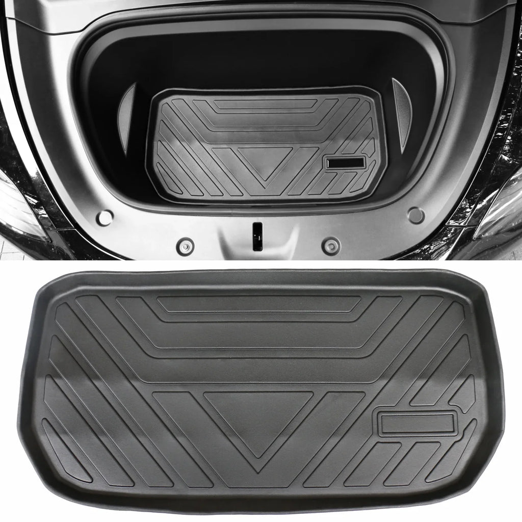Mats Under Liner Liner TPE Trunk Compatible All 2020-2023 Anti-Slip Ikon Weather Mat Accessories Trunk Tesla Motorsports Waterproof Storage Y with Cargo Interior Cargo Black 3PCS Frunk Model