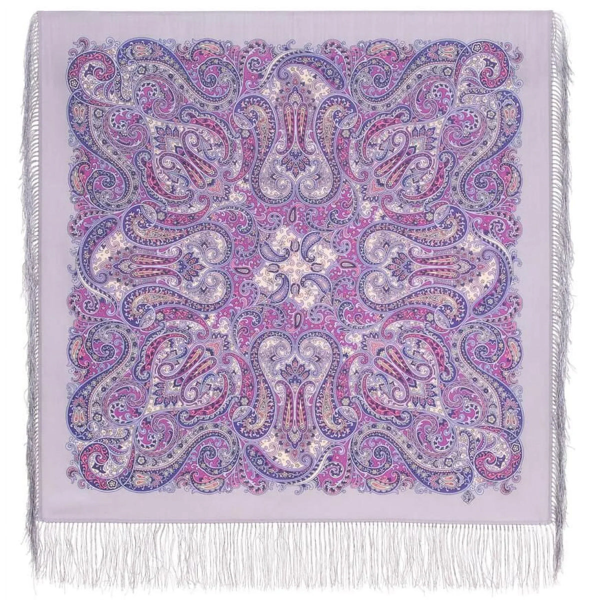 Lilac Pavlovo Storm Posad Shawl in Spring Wool