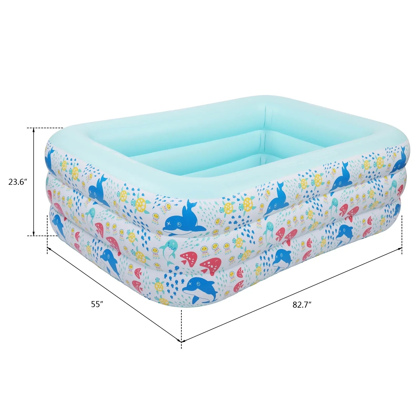 & - Swimming air-filled Family Above for Ground XH Pools,air-filled Kids, Swim Full-Sized Indoor Outdoor 82.7"*55"*23.6" Swimming Pool Pool,