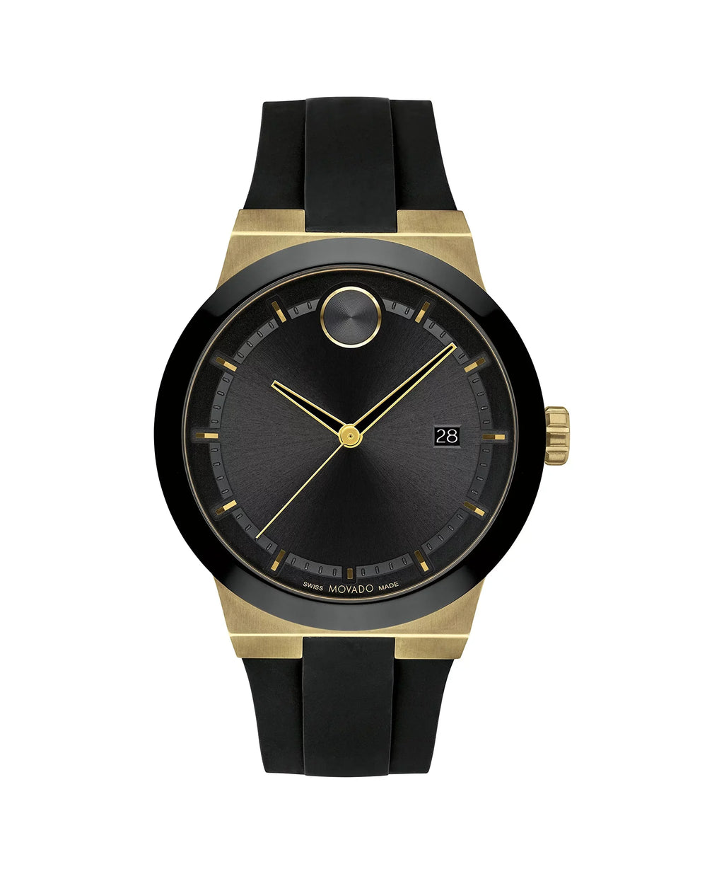 Swiss strap Ion-Plated Steel Gold Movado Watch Bold Case, Fusion Silicone Men's