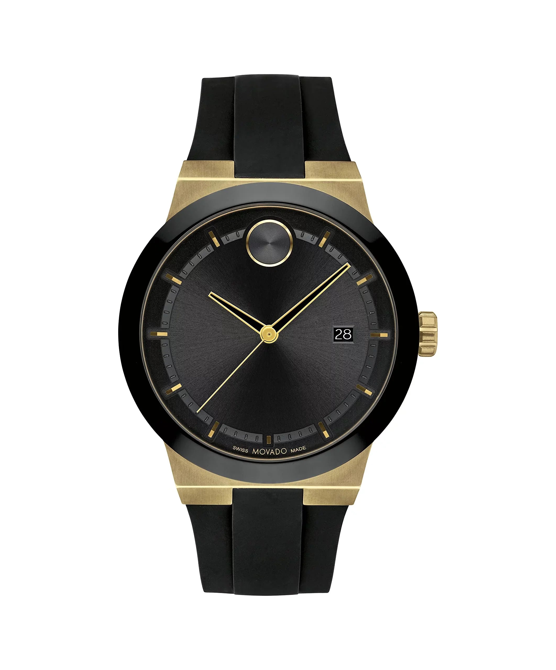 Swiss strap Ion-Plated Steel Gold Movado Watch Bold Case, Fusion Silicone Men's