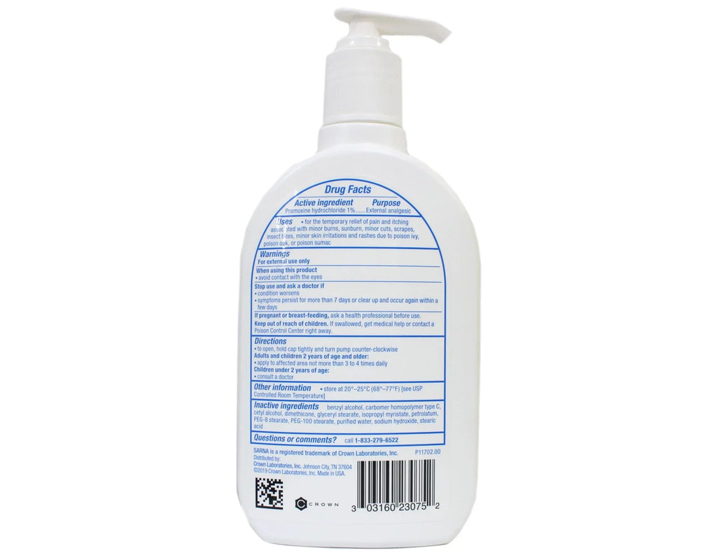 Analgestic Skin oz Pramoxine 7.5 Sensitive Anti-Itch External Sarna Lotion Lotion Hydrochloride,