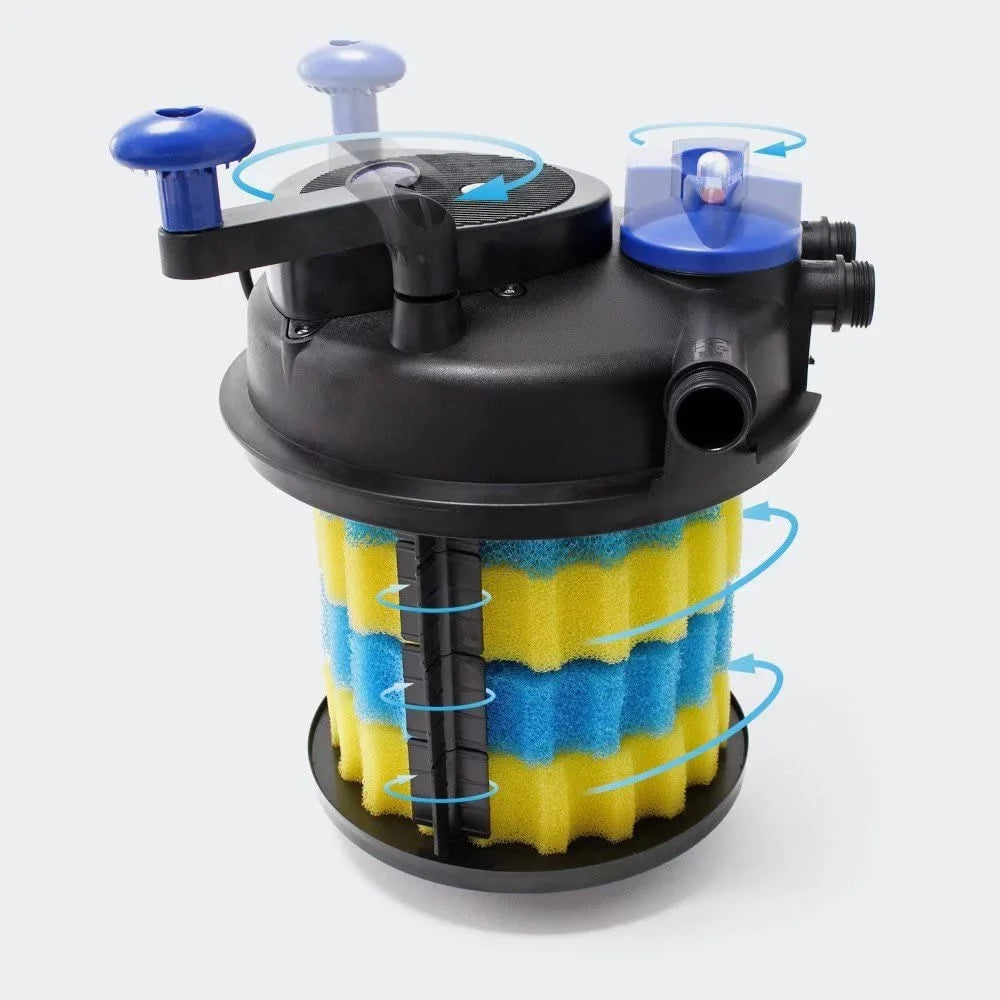 CPF-2500 Bio 13w Up Pressure 1600 Pond gallons with to Filter CNZ Clarifier,