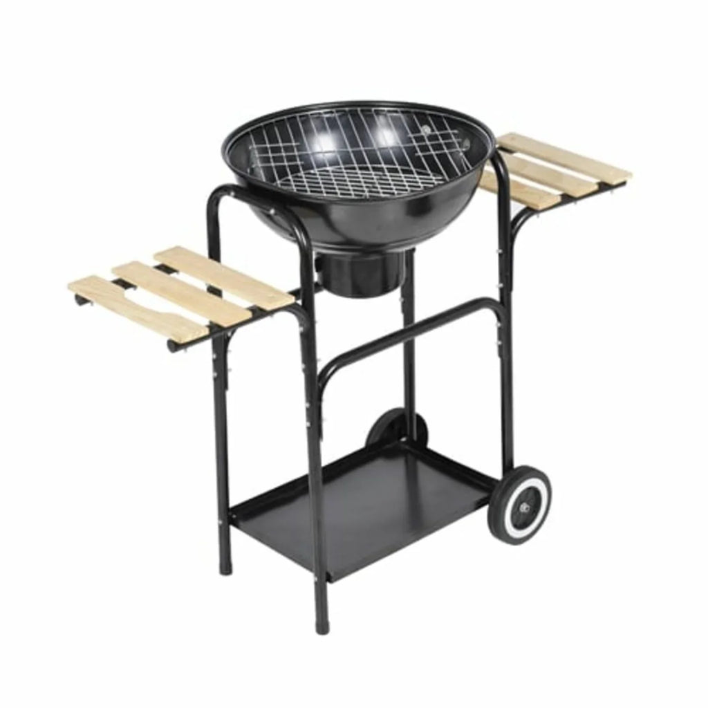 BBQ Side 38 Barbecue 2 Grill Working Stand Dcenta Wheels Steel with Height Garden, Smoking, Picnic, Party, Charcoal Hiking, for Tables Camping Inch and Grilling, Patio Cooking,
